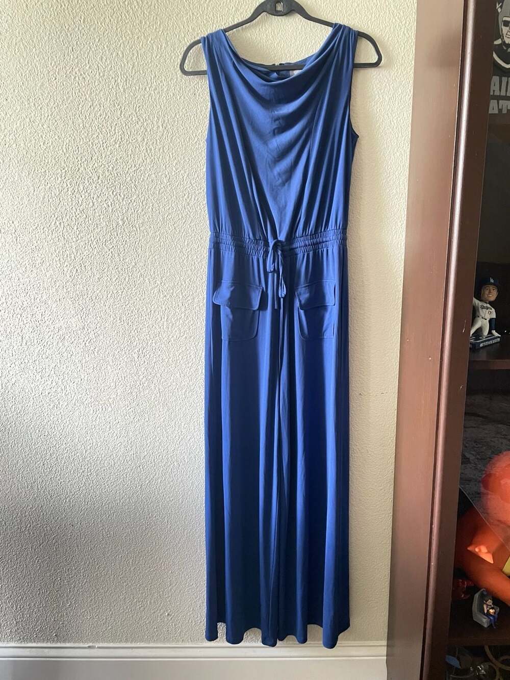 Vince Camuto Blue Sleeveless Cowl Neck Jumpsuit Size S